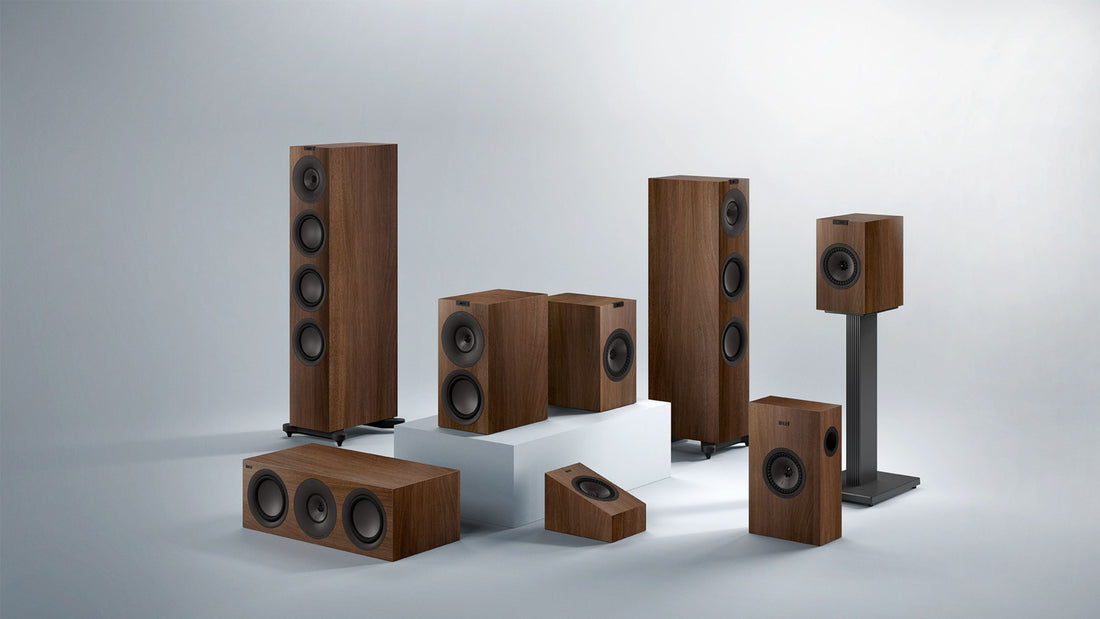 KEF Q Series collection of a walnut variation