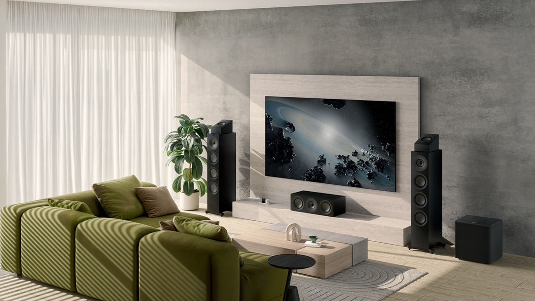 KEF Q series products placed in a living room