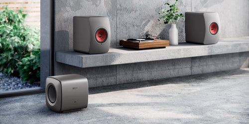KEF KC62サブウーファーコレクションとして、 新色チタニウムグレー新 